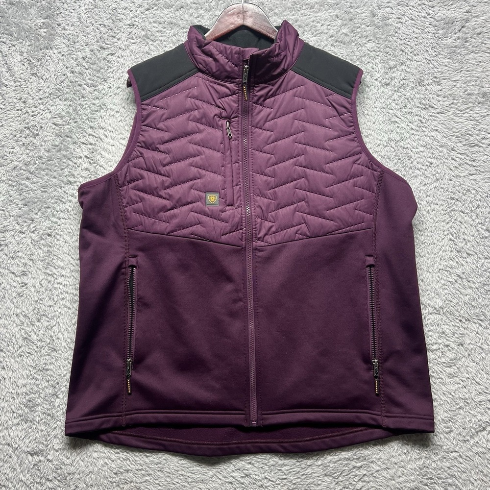 Ariat‎ Rebar Cloud 9 Jacket Vest Womens 2XL Purple Quilted Fleece Insulated